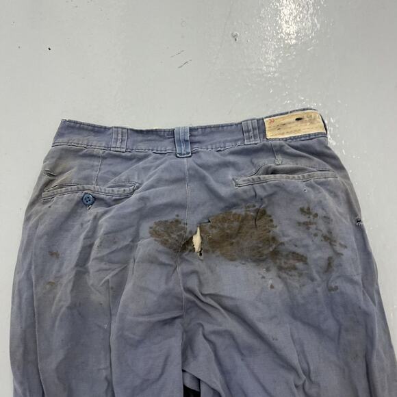 Vintage 50s Blue Sanforized Sail Cloth Workwear Chinos 28x29 - Picture 6 of 6